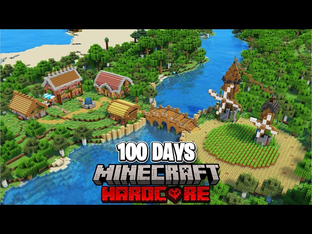 I Survived 100 Days by a River in Minecraft Hardcore