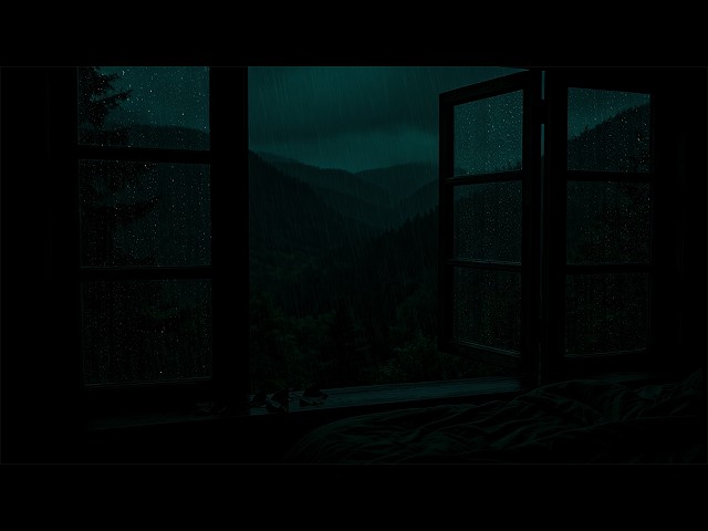 Soft Night Rain in Beyond the Bedroom Window | Dark, Cozy Atmosphere for Relaxation, Sleeping