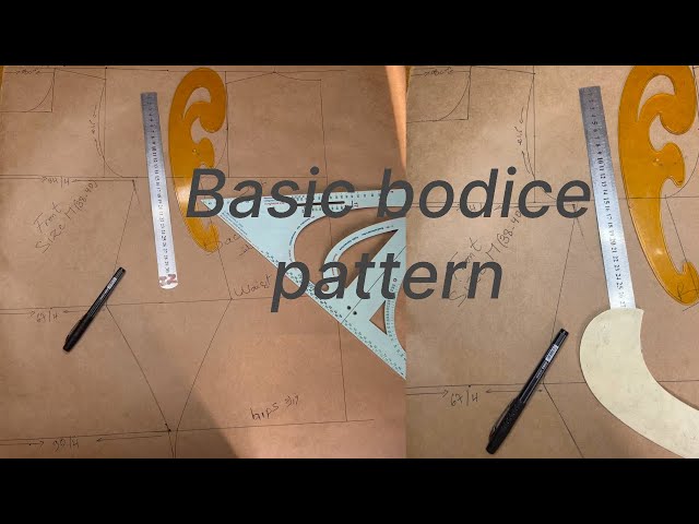 How to draft basic bodice pattern /كيفية رسم باترون كورساج أساسي /Patron de corsage de base ✏️📐✂️