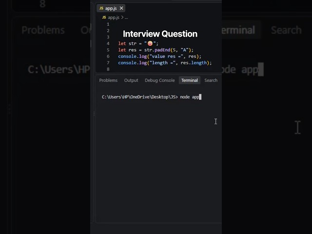 JavaScript padEnd() with Emoji 😀 | String length UTF-16 Explained | JavaScript Tutorial | Part-591