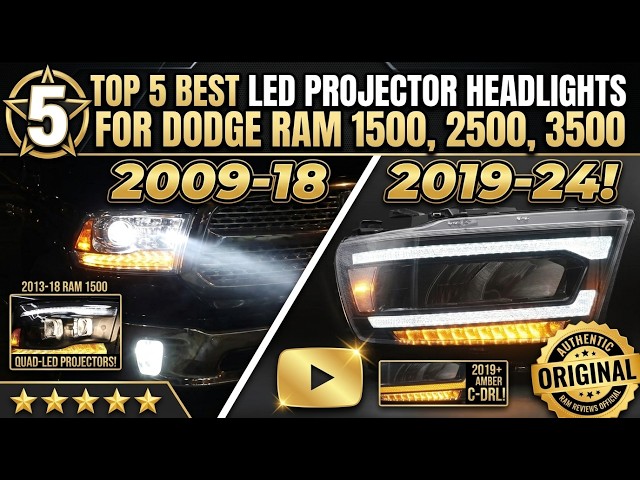 Top 5 Best LED Projector Headlights for Dodge Ram 1500,2500,3500 2009-18 & 2019-2014!👌🔥⚒️