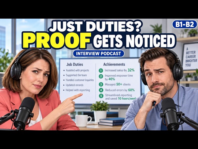 Job Interview English for Turning Boring Job Duties into Achievements | English Listening (B1-B2)