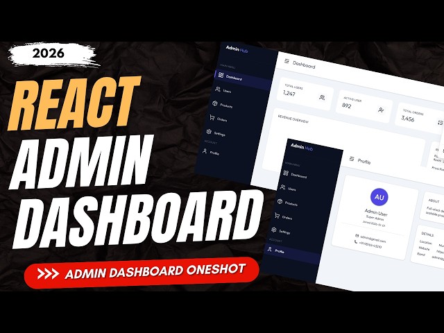 How to Build a Modern Admin Dashboard with React & Tailwind CSS | Step by Step Explained