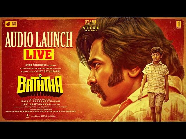 Baththa Audio Launch - Live | Vijay Sethupathi | Atlee |  @SaiAbhyankkar | Balaji Tharaneetharan