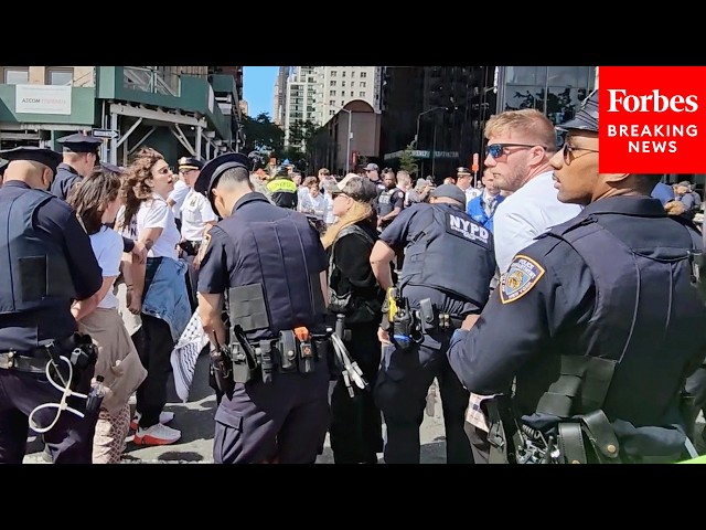 NYPD Detain Protesters Outside United Nations General Assembly