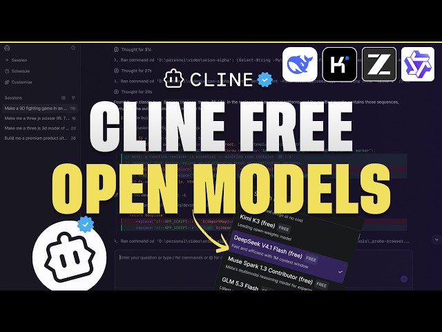 Cline Desktop: Free Kimi K3, DeepSeek V4.1 Flash, GLM 5.3 Flash, Qwen 3.8 and More