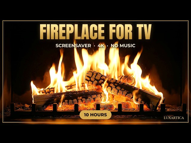 Fireplace for TV 4K 🔥 Fireplace Screensaver with Crackling Sounds | 10 Hours