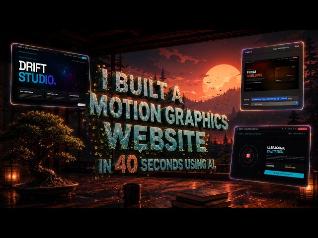 I Built a Motion Graphics Website in 40 Seconds Using free AI