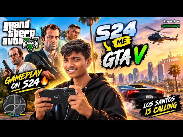 I am playing GTA 5 🎮🎯 on the S24 mobile📱📱 for the first time. #gta #gtav #gtaonline #grandthefta