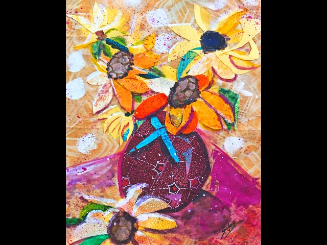 Paint and Collage with Debra Goley using Fiber