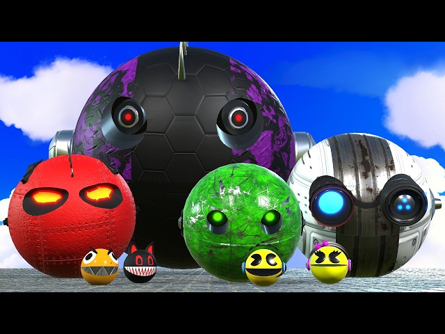 Robot Pacman vs Cartoon Cat vs  Pacman vs Monster Pacman 32