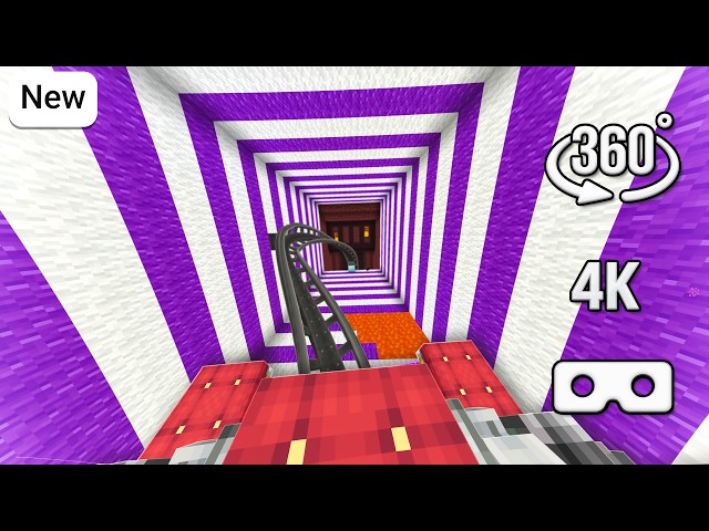 15 YouTubers Built This Minecraft Roller Coaster… [360° VR]