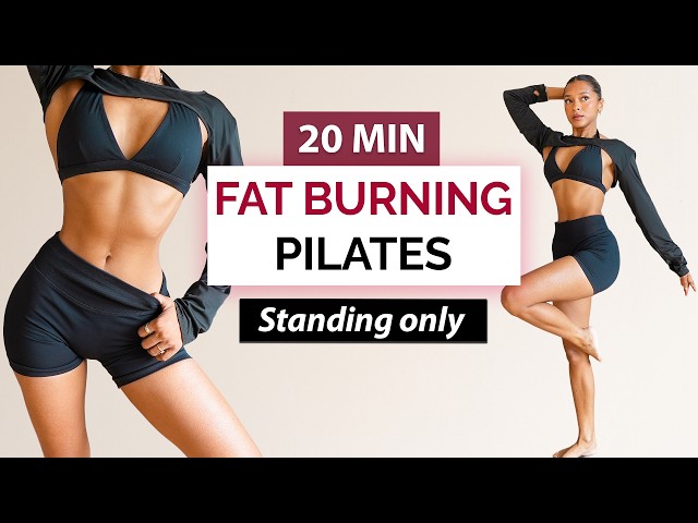 20 MIN STANDING PILATES WORKOUT for Weight Loss | Full Body Fat Burn (No Equipment)