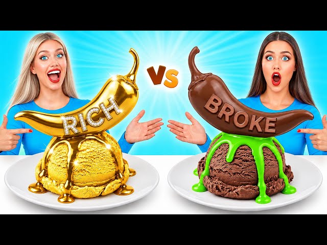 Real Food vs Chocolate Food Challenge Rich vs Broke | Awesome Kitchen Tricks by Multi DO Challenge
