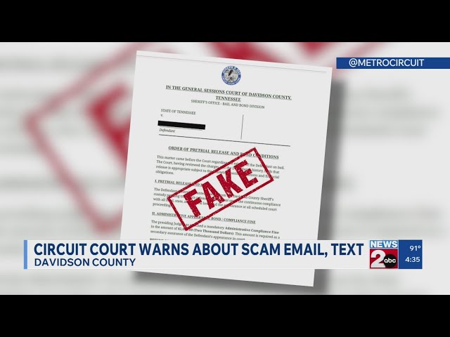 Circuit court warns of scam emails, texts