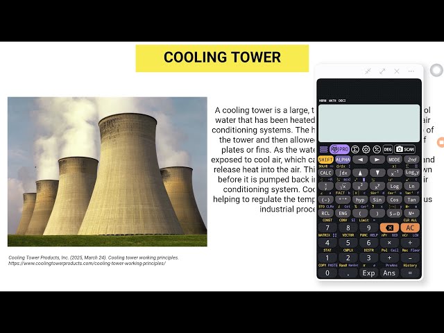 Cooling tower: Definitions, formulas, and solved problem