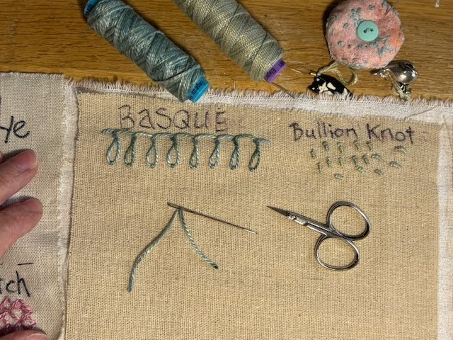 Ep 7 -   Basque Stitch & Bullion Knot | Step-by-Step, Stitch-by-Stitch Embroidery Tutorial