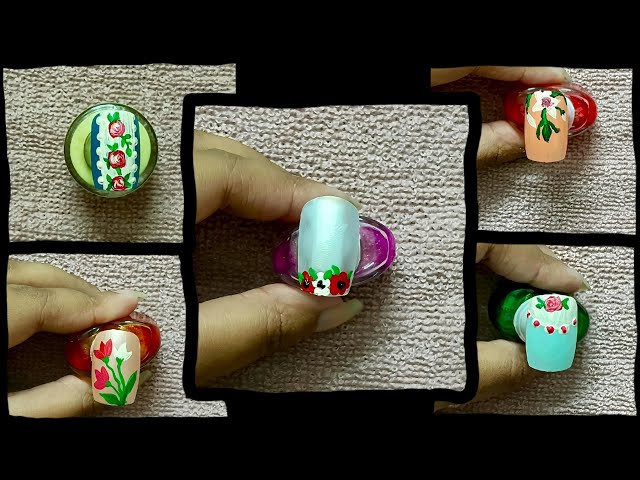 Floral Cute Nail Art Designs For Short Nails 🌹🌷🌸🌺 