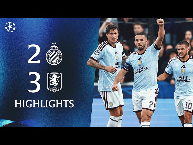 OFF THE MARK IN THE CHAMPIONS LEAGUE | Club Brugge 2-3 Villa | UEFA Champions League Highlights