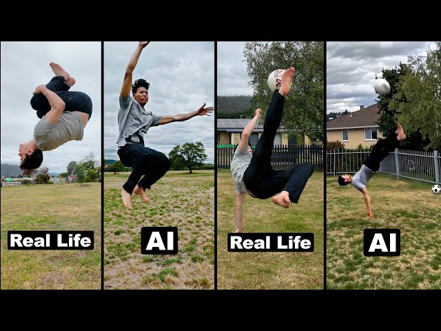 AI vs Real-Life Parkour And Flips