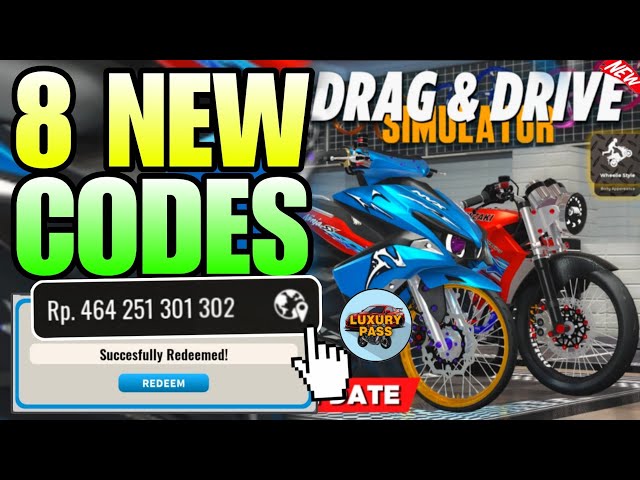 ALL NEW *WHEELIE STYLE x BIG UPDATE CODES* IN DRAG DRIVE SIMULATOR 2026 - ROBLOX DDS CODES FOR MONEY