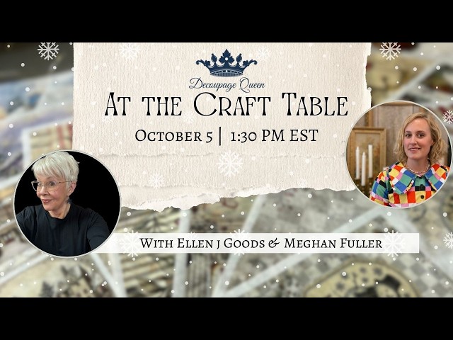 At the Craft Table with ellen j goods, Monday October 5 - 1:30 pm  EST