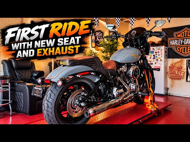My Harley Feels COMPLETELY Different! New Seat & Exhaust First Ride!