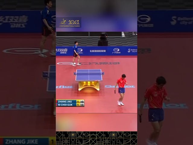 Crazy Rally between Zhang Jike vs Ri Chol-Guk at #ITTFWorlds