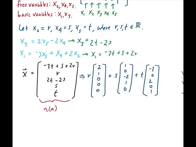 Finding the basis for the nullspace, basis for the column space, determining the rank and dimension