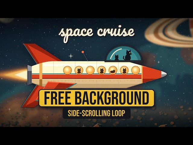 Retro Space Cruise 🚀 FREE Side-Scrolling Background | 60s Seamless Loop for Videos, Gacha & Streams