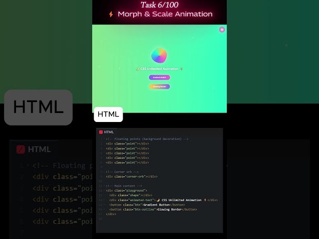 ⚡ Mind-Blowing CSS Animation Playground (Scale + Morph + Gradient)