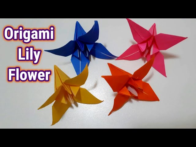 Origami Lily Flower  |  Origami Handmade Paper Lily Flower  |  Paper Flowers