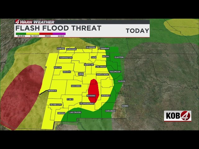 Flash flood watch in western and central New Mexico as heavy rain hits