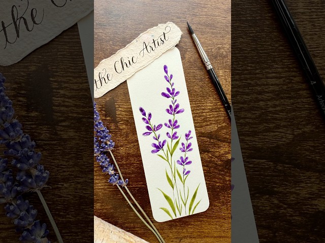 Simple meditative watercolor lavender painting tutorial for beginners