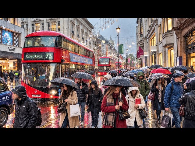 A Rainy October Day in London 🌧️ | Last Red Buses on Oxford Street 2026 [4K HDR]