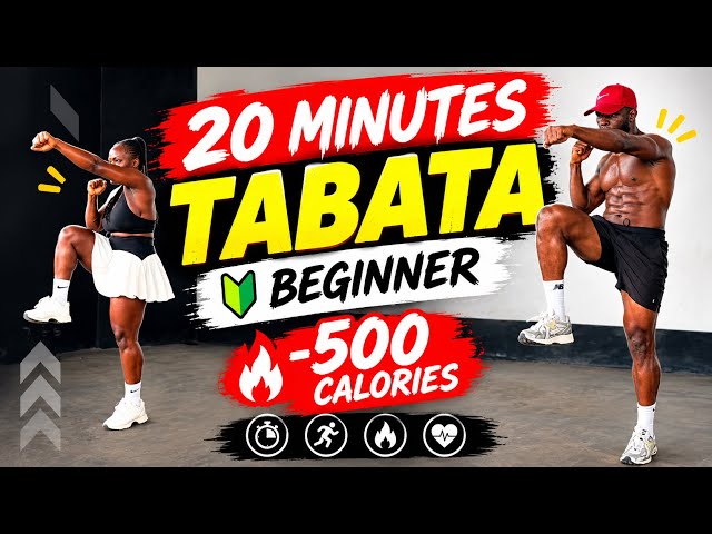 20 minutes Tabata. Beginner workout - 500 calories . 
