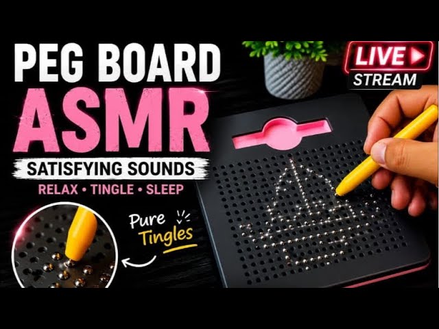 Peg Board ASMR LIVE 🔴 Satisfying Wooden Peg Sounds for Sleep & Relaxation | No Talking