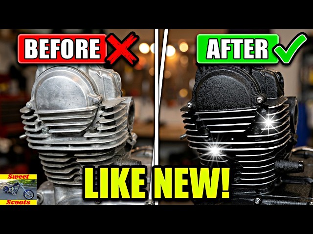 How To Spray PERFECT Wrinkle Paint on a Motorcycle Motor...SIMPLE!
