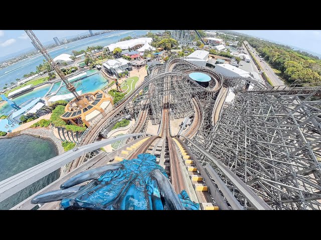 Leviathan Roller Coaster Front Row POV at Sea World Gold Coast