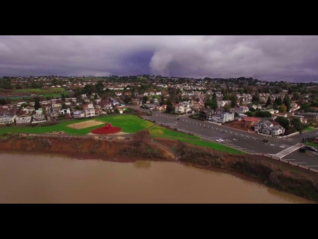 Aerial Video: King Tide After the First Storm of 2017 Benicia, California