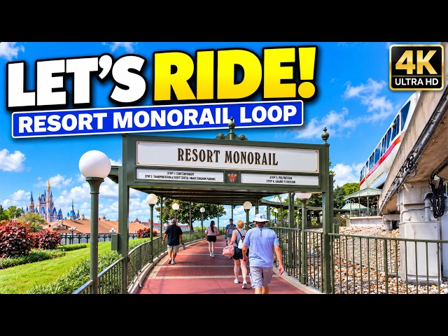 Come Ride the Disney Resort Monorail With Me 🚝 | Full Loop From Magic Kingdom | 4K