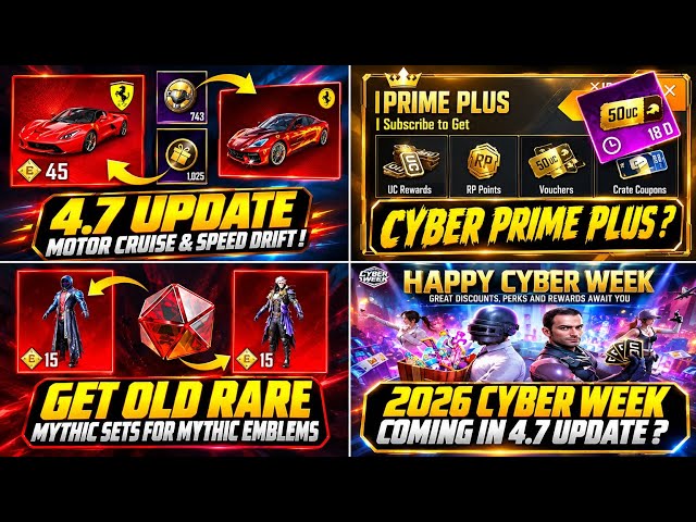 50 UC Almost  Free Vouchers And 4.7 Update Sports Cars – Cyber Week | Prime Plus & Rare Mythic Sets!