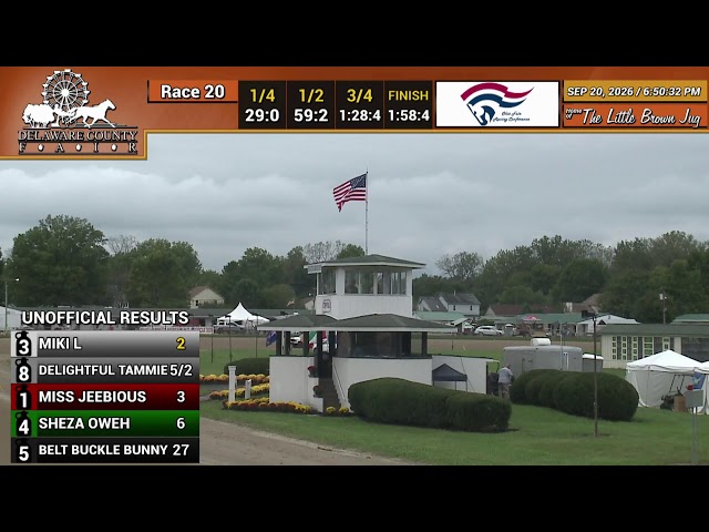 Live Racing from the Delaware County Fair 09/20/2026