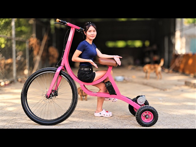 Two Girls Build an Electric Bike Like No Other! #repairing #diy
