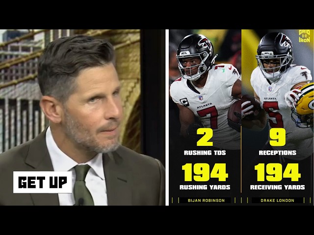 GET UP | "Bijan Robinson is HIM" - Dan Orlovsky gives Falcons RB a flower after Falcons rout Packers