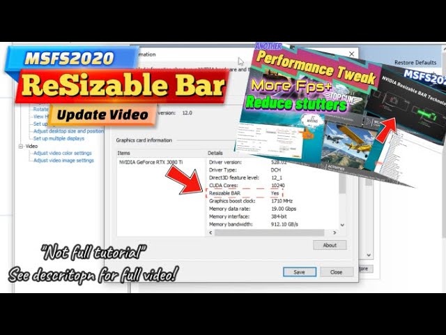 Msfs2020*Performance Update* Resizable bar setting have changed! Nvidia Profile Inspector update!
