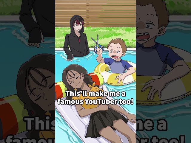 The Reason Why He Cut a Hole in the Pool Float #anime