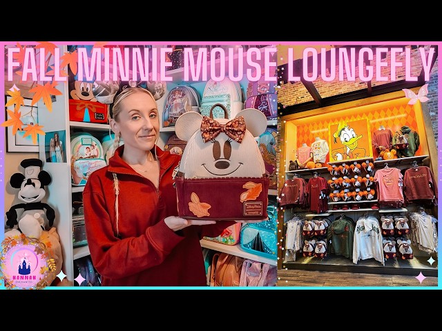 Disney Parks Fall Autumn Minnie Mouse Loungefly Mini Backpack Unboxing Stoney Clover Lane Disneyland