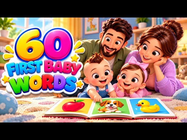 60 First Baby Words for Toddlers & Preschoolers | Learn to Talk & Speak | Early Learning Video