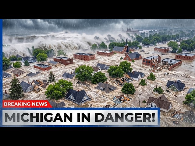 Shocking Images Of MASSIVE DEADLY Waves SLAMMING Lake Michigan - 30-FOOT Waves